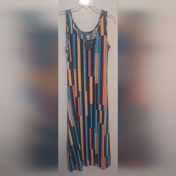 Dresses & Skirts - Pinc Womens XL Multicolor Striped Sleeveless Maxi Dress NWT Stretch